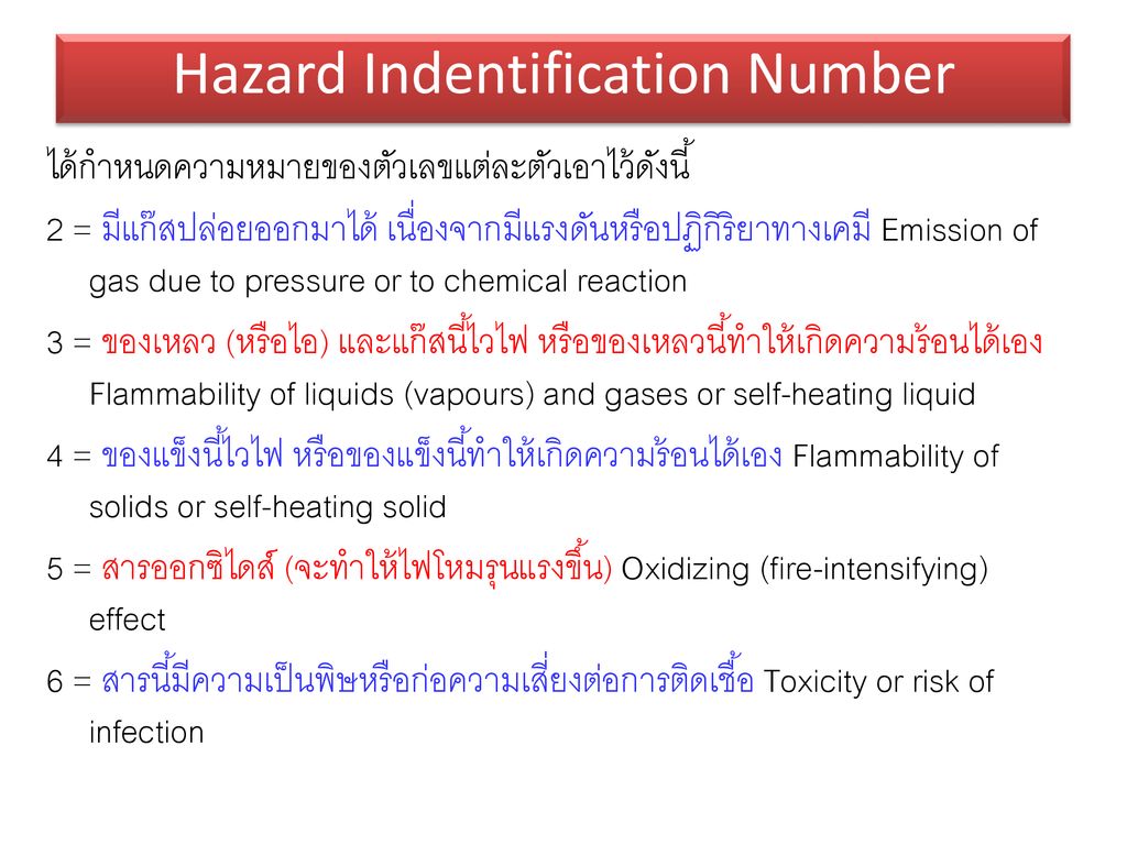 Hazard Indentification Number