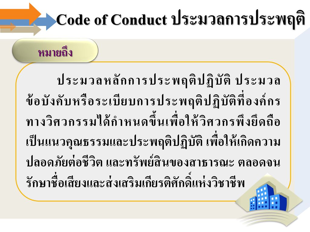 Code of Conduct ประมวลการประพฤติ