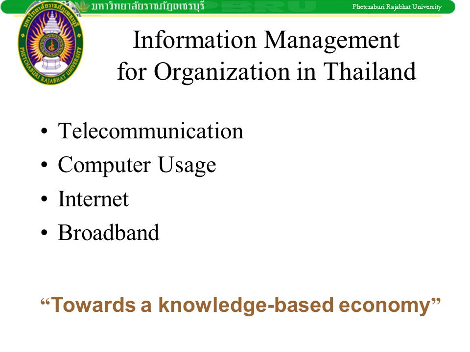 Information Management for Organization in Thailand