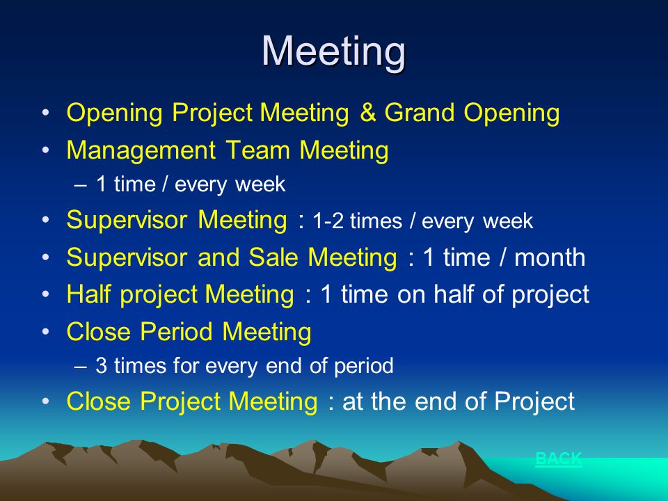 Meeting Opening Project Meeting & Grand Opening