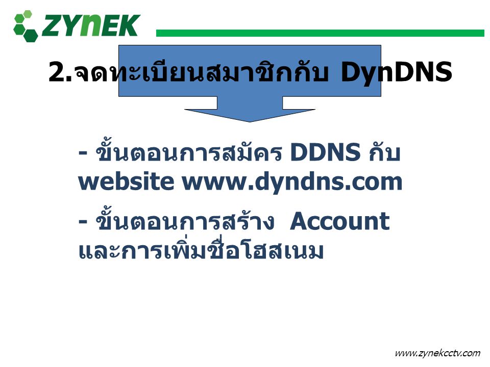 2.จดทะเบียนสมาชิกกับ DynDNS