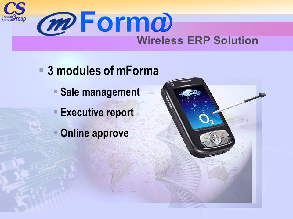 3 modules of mForma Wireless ERP Solution Sale management