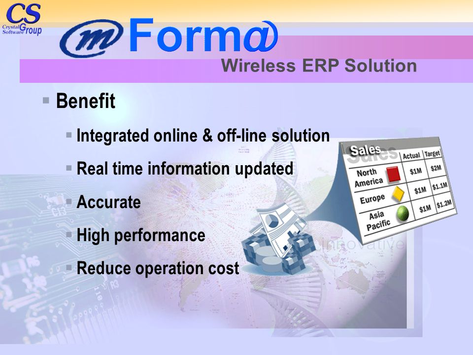 Benefit Wireless ERP Solution Integrated online & off-line solution
