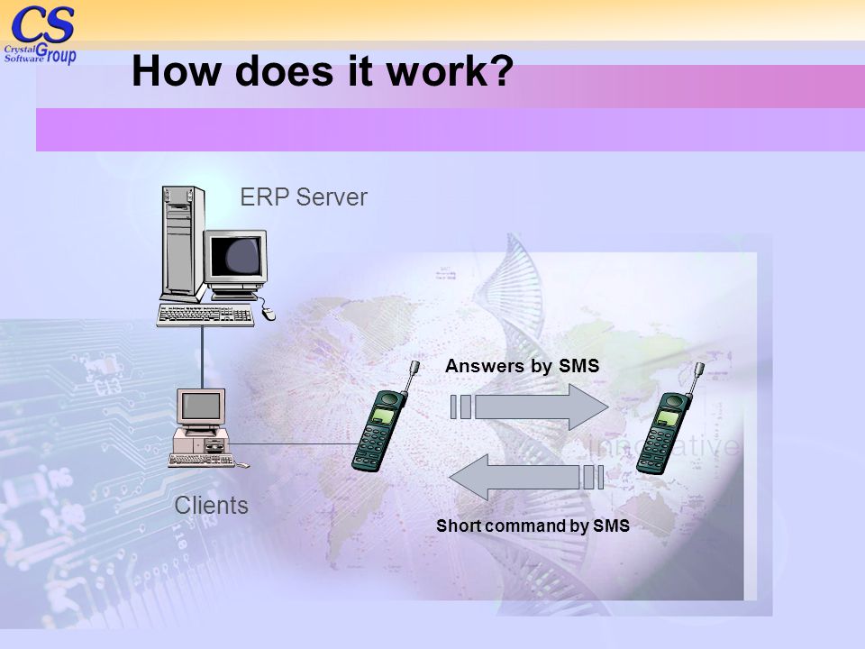 How does it work ERP Server Clients Answers by SMS