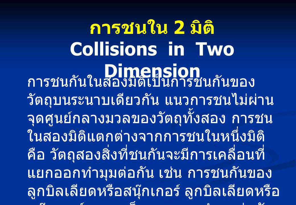 Collisions in Two Dimension