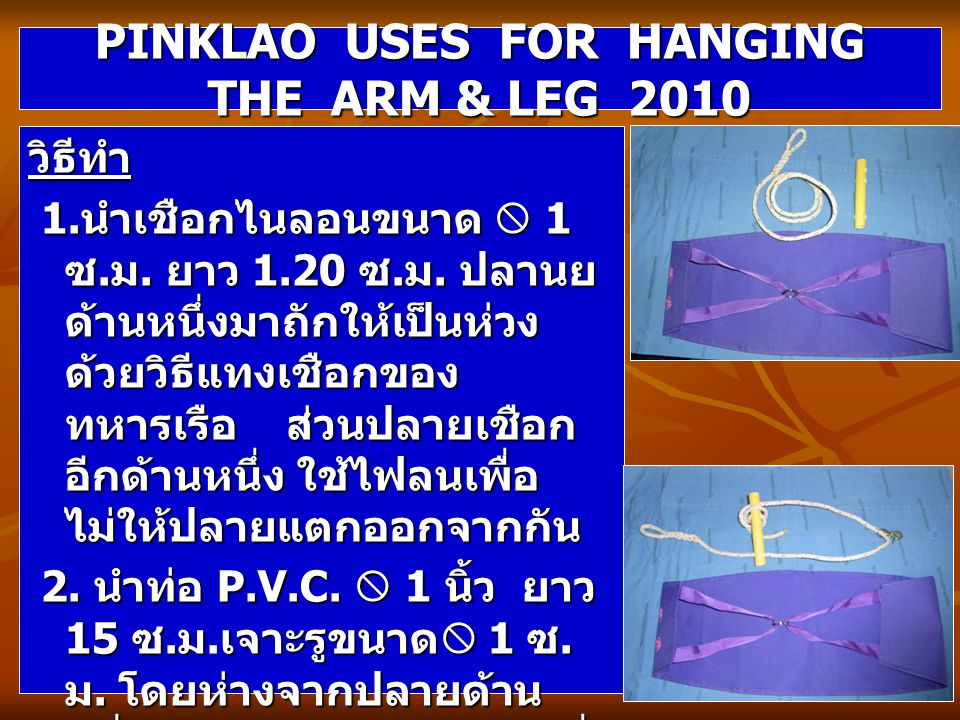 PINKLAO USES FOR HANGING THE ARM & LEG 2010