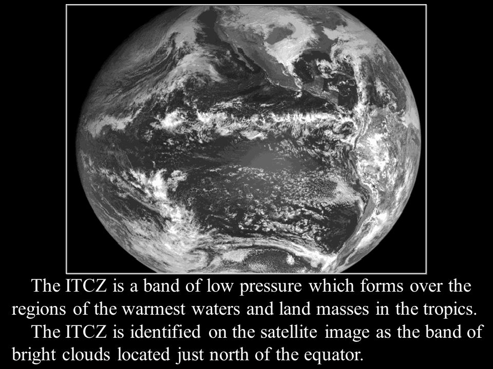 The ITCZ is a band of low pressure which forms over the