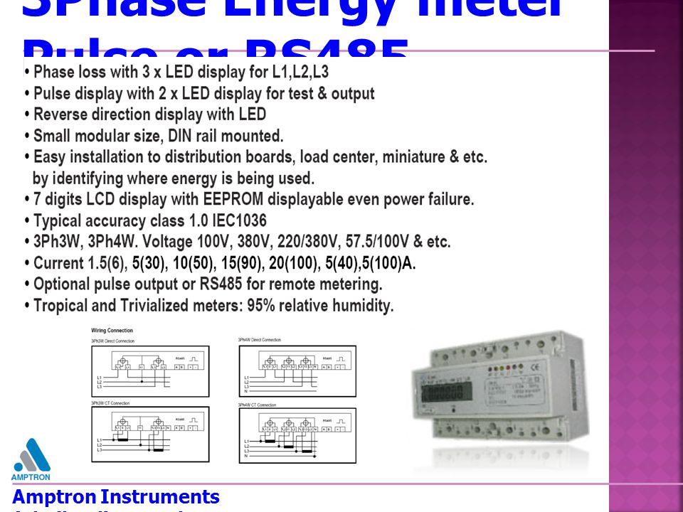 3Phase Energy meter Pulse or RS485