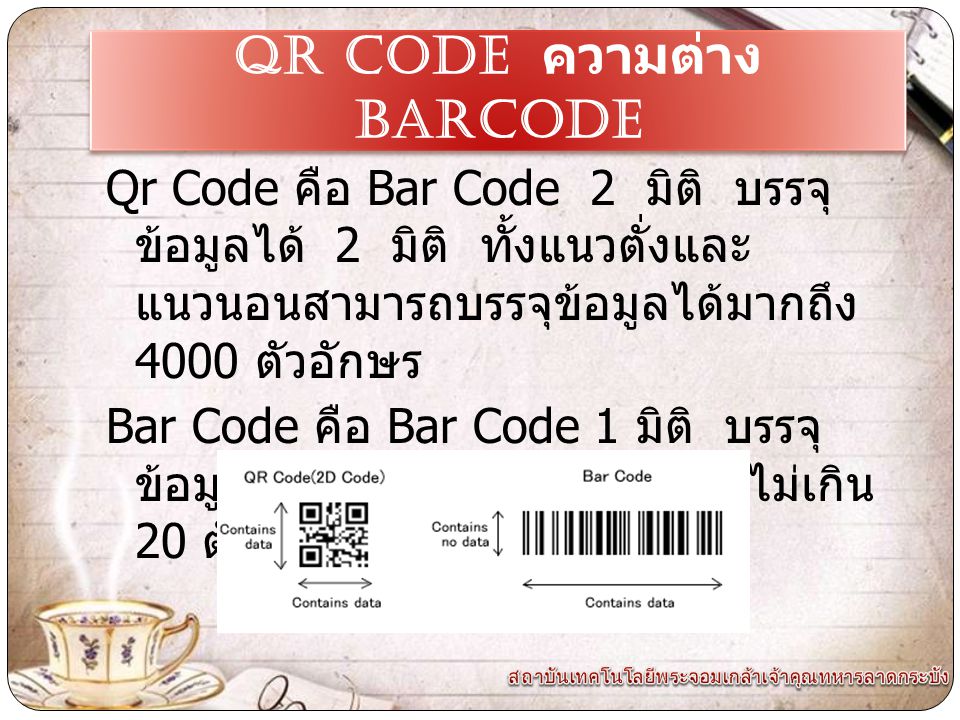 QR CODE ความต่าง Barcode