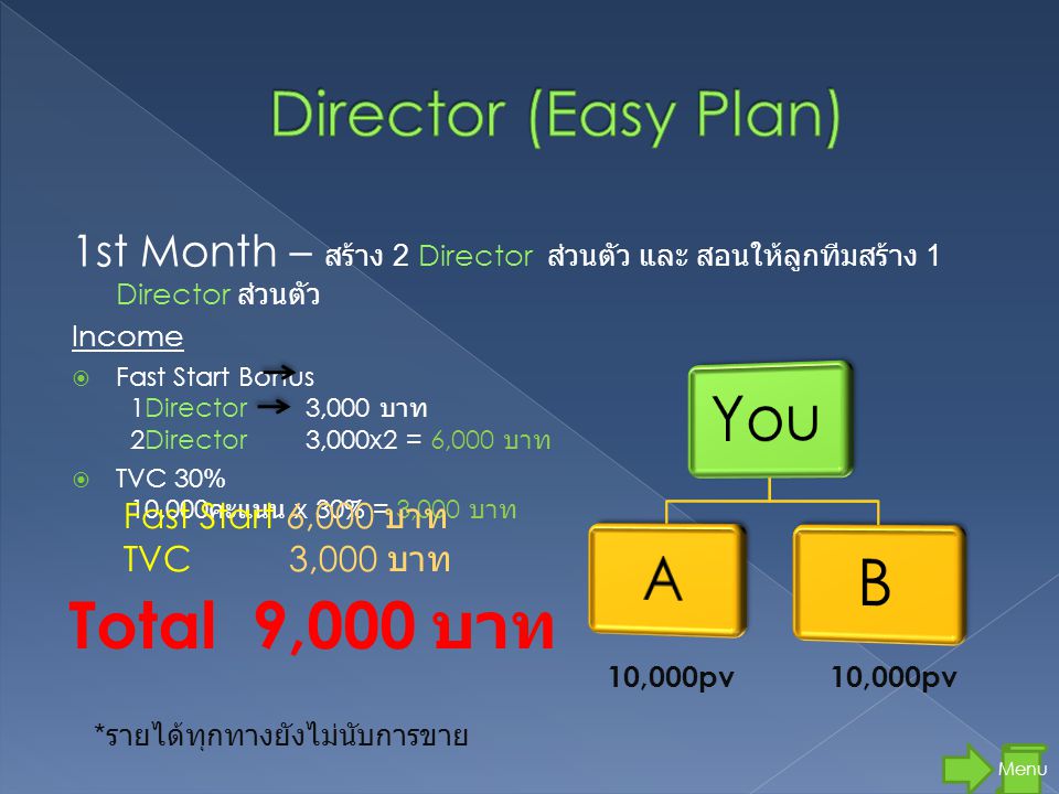 Total 9,000 บาท Director (Easy Plan)