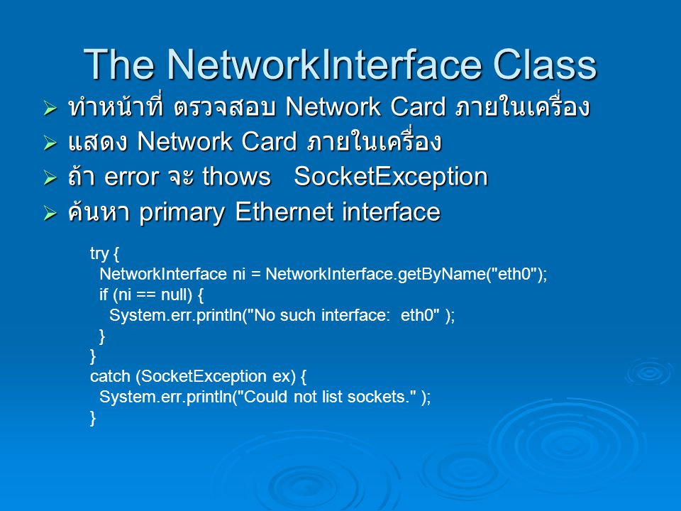 The NetworkInterface Class