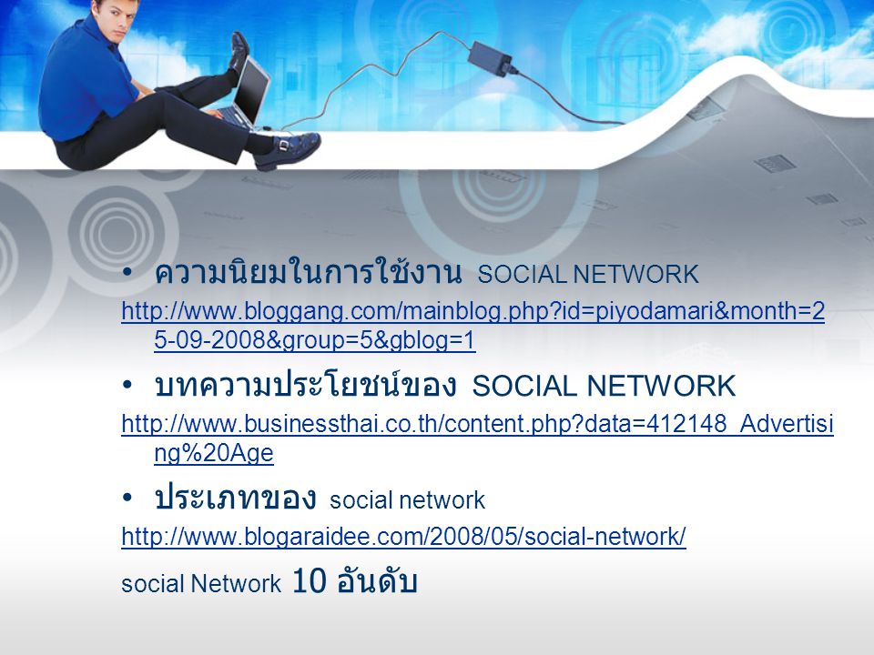 ความนิยมในการใช้งาน SOCIAL NETWORK