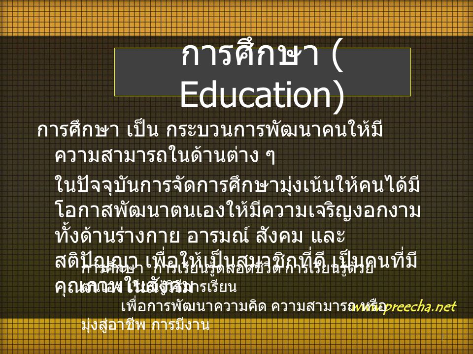 การศึกษา ( Education)
