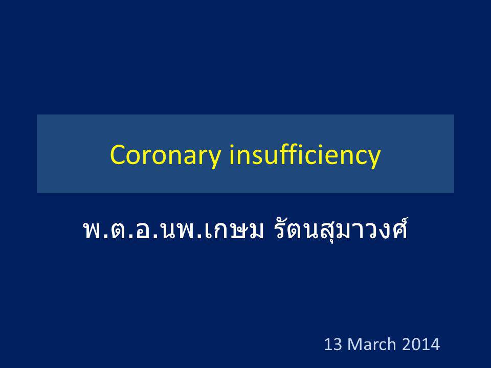 Coronary insufficiency