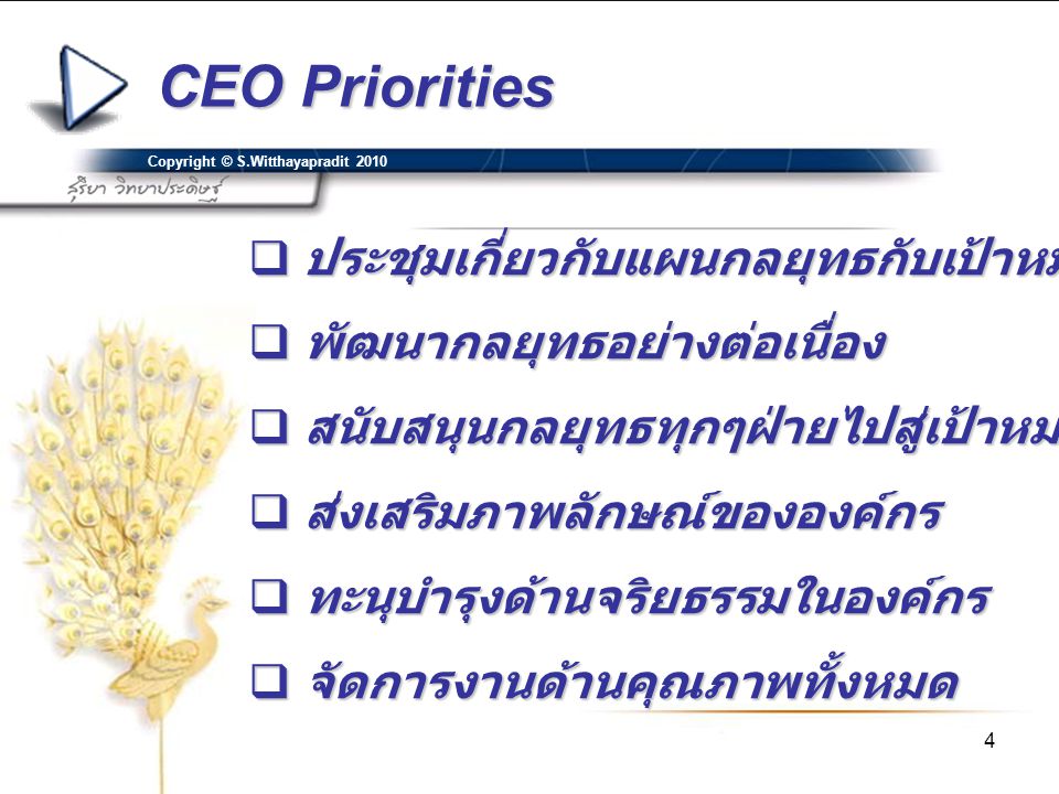 CEO Priorities ประชุมเกี่ยวกับแผนกลยุทธกับเป้าหมายความสำเร็จ