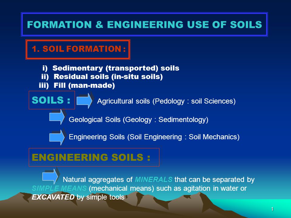 FORMATION & ENGINEERING USE OF SOILS