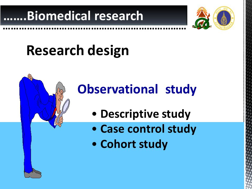 Research design …….Biomedical research Observational study