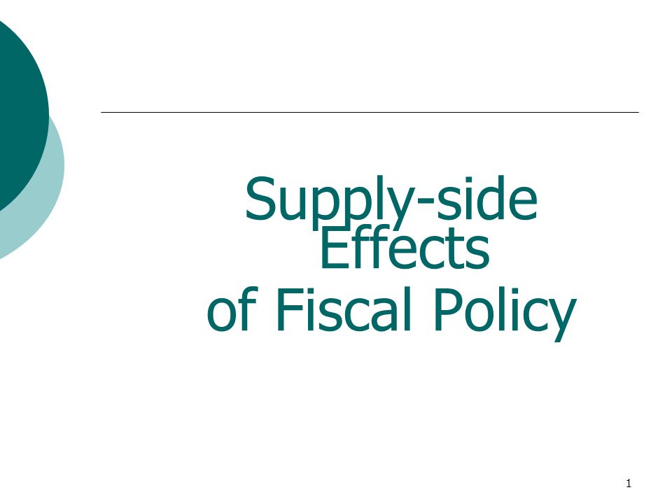 Supply-side Effects of Fiscal Policy