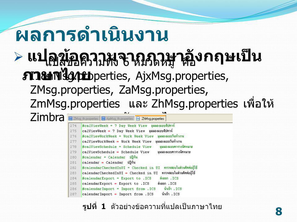 รูปที่ 1 ตัวอย่างข้อความที่แปลเป็นภาษาไทย