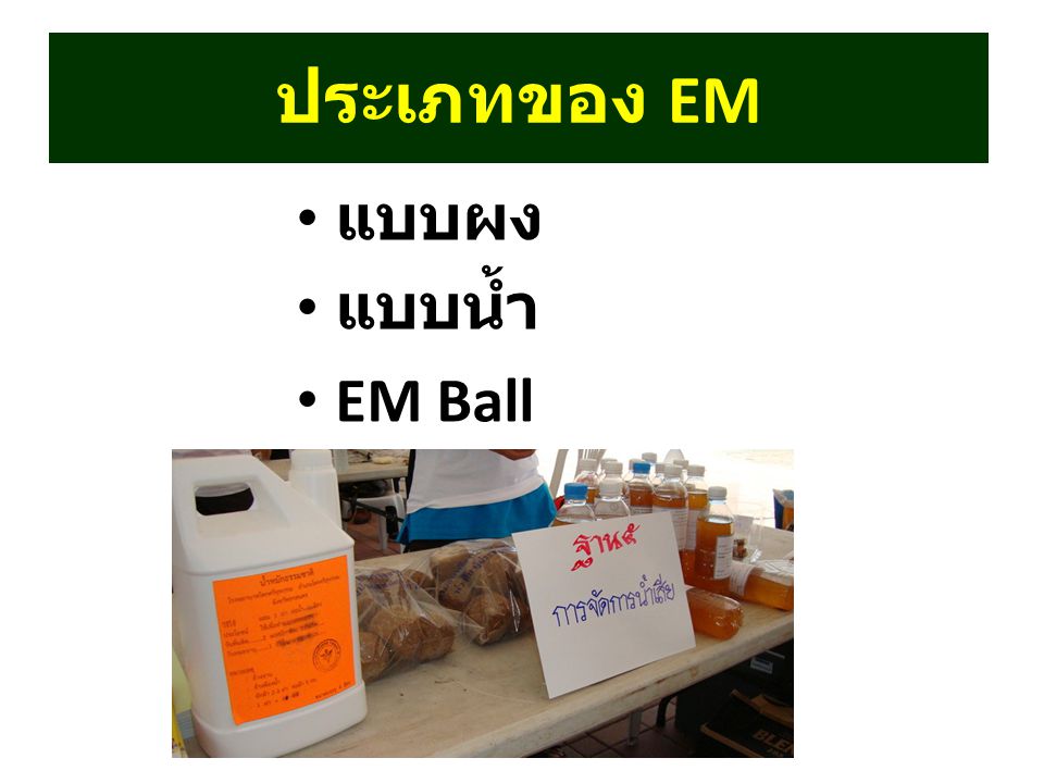 ประเภทของ EM แบบผง แบบน้ำ EM Ball