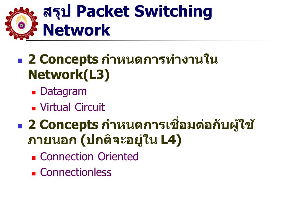 สรุป Packet Switching Network