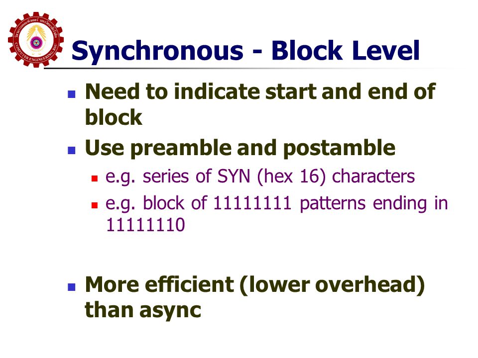 Synchronous - Block Level