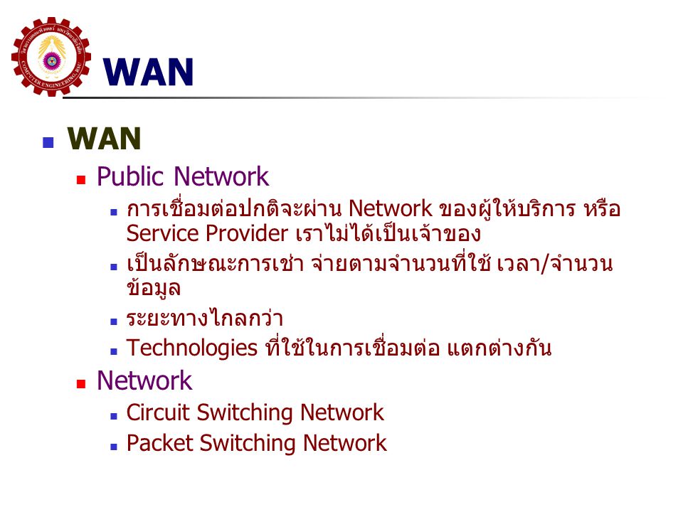 WAN WAN Public Network Network