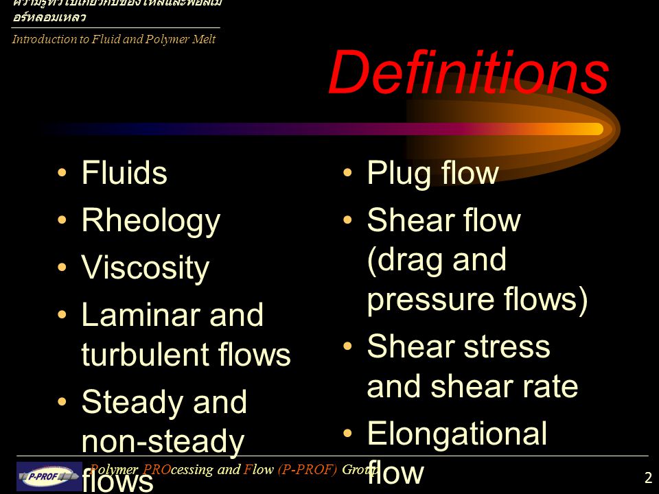 Definitions Fluids Rheology Viscosity Laminar and turbulent flows