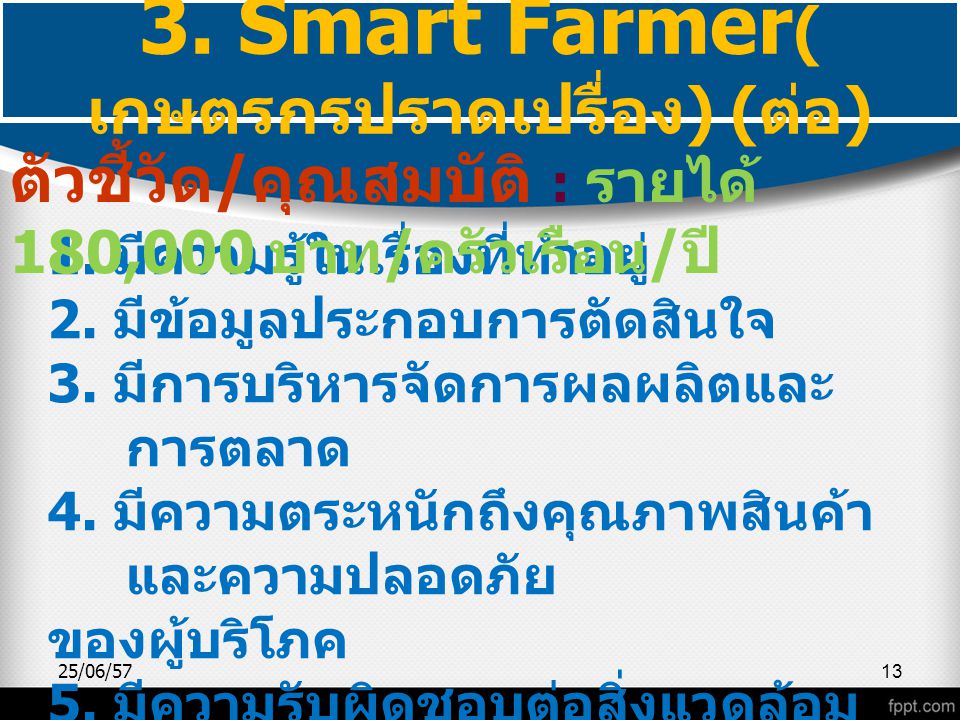 3. Smart Farmer(เกษตรกรปราดเปรื่อง) (ต่อ)