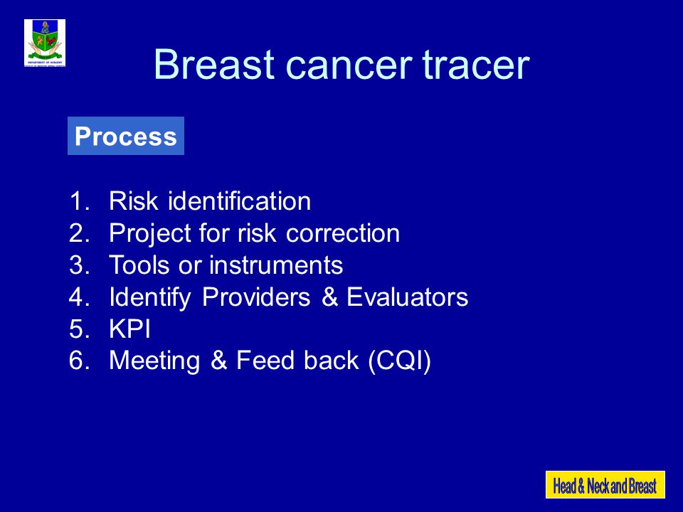 Breast cancer tracer Process Risk identification