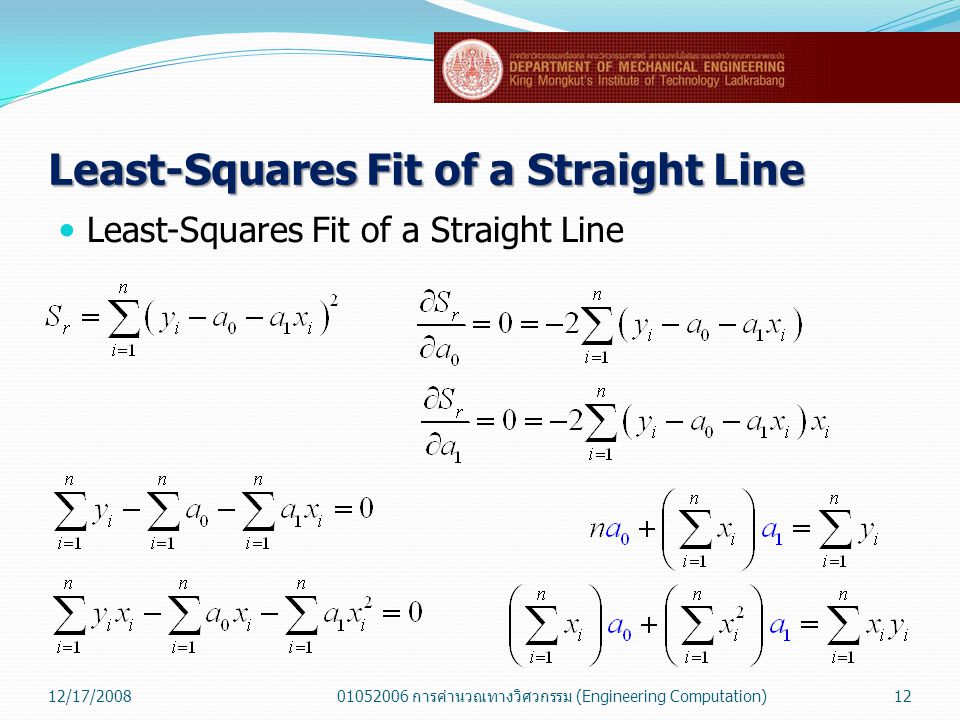 Least-Squares Fit of a Straight Line