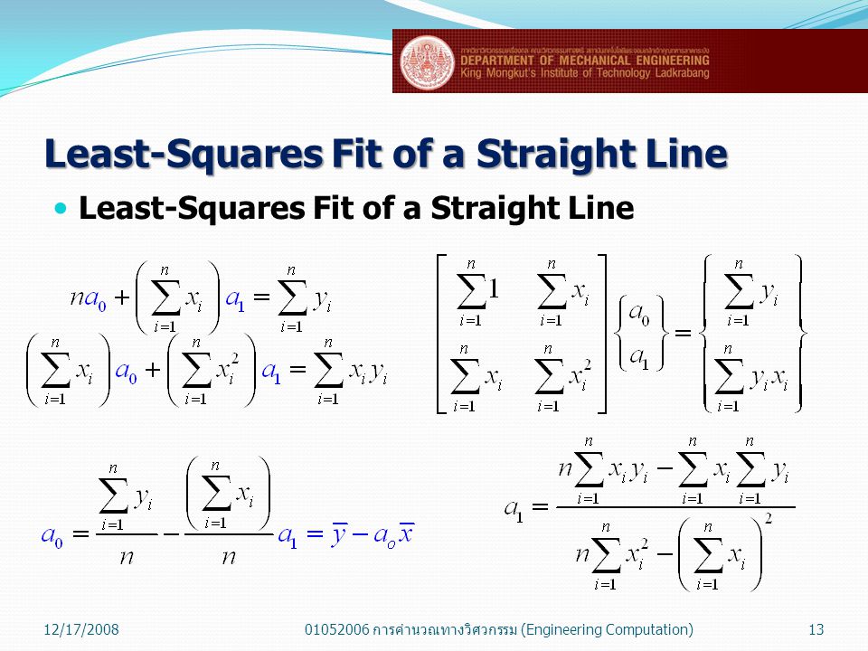 Least-Squares Fit of a Straight Line