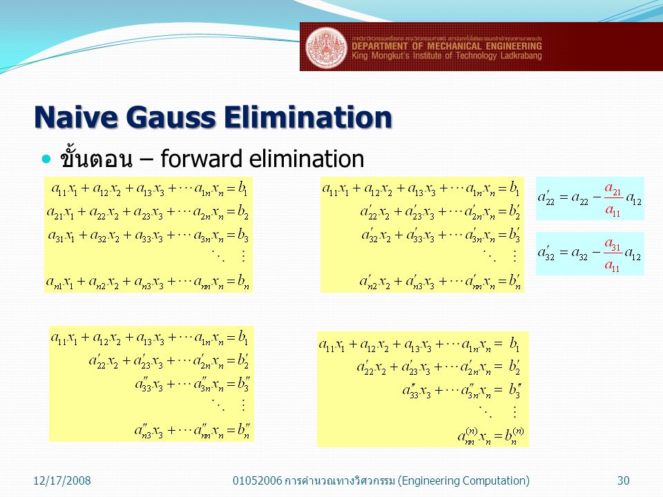 Naive Gauss Elimination