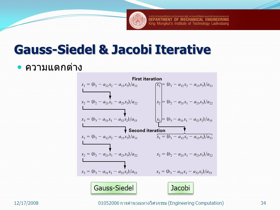Gauss-Siedel & Jacobi Iterative