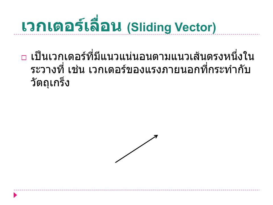 เวกเตอร์เลื่อน (Sliding Vector)