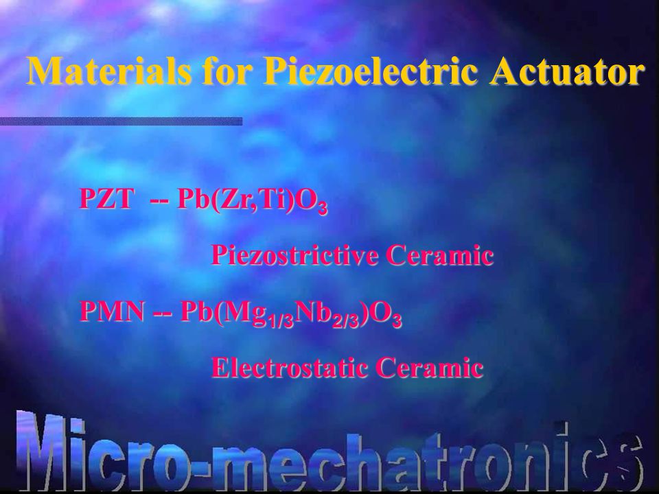 Materials for Piezoelectric Actuator