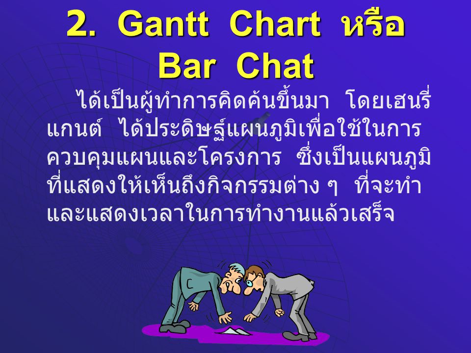 2. Gantt Chart หรือ Bar Chat