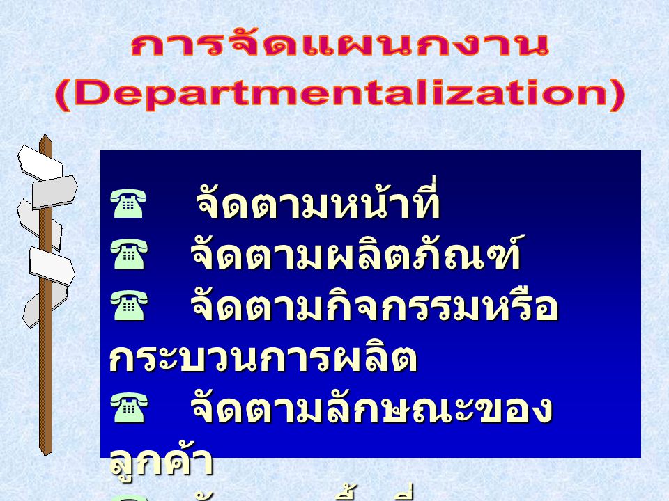 (Departmentalization)