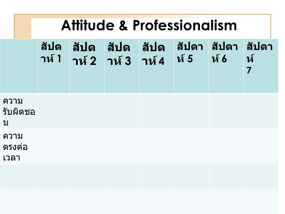 Attitude & Professionalism