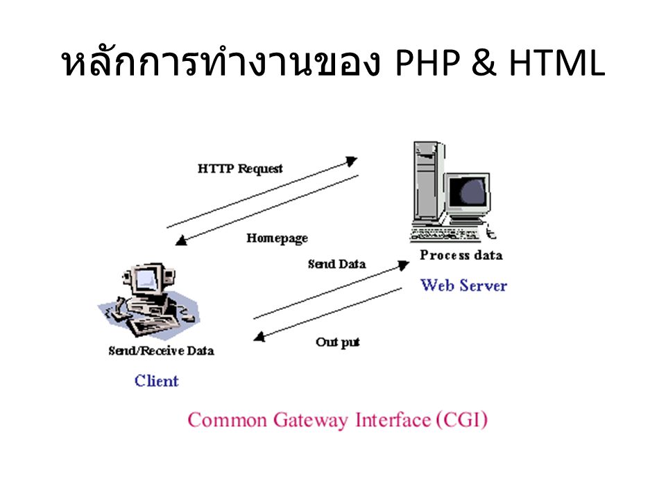 หลักการทำงานของ PHP & HTML