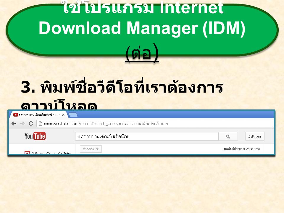 ใช้โปรแกรม Internet Download Manager (IDM) (ต่อ)