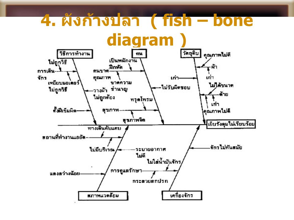 4. ผังก้างปลา ( fish – bone diagram )