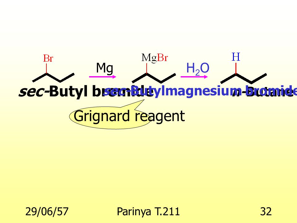 sec-Butyl bromide Grignard reagent sec-Butylmagnesium bromide n-Butane