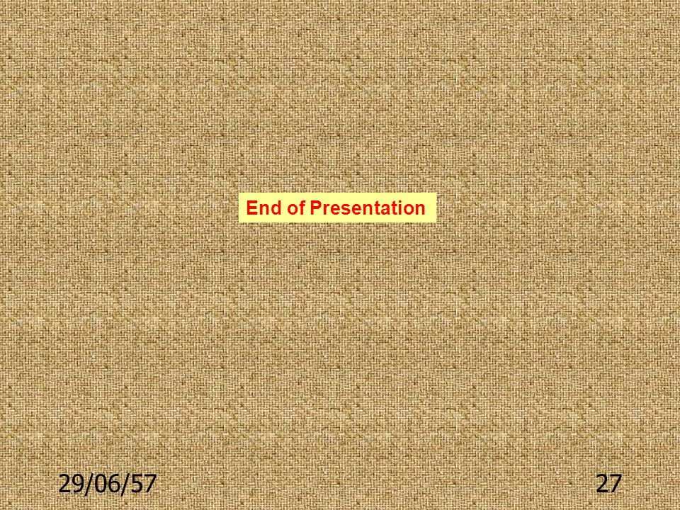 End of Presentation 03/04/60