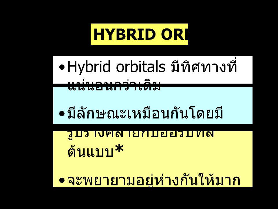 Hybrid orbitals มีทิศทางที่แน่นอนกว่าเดิม