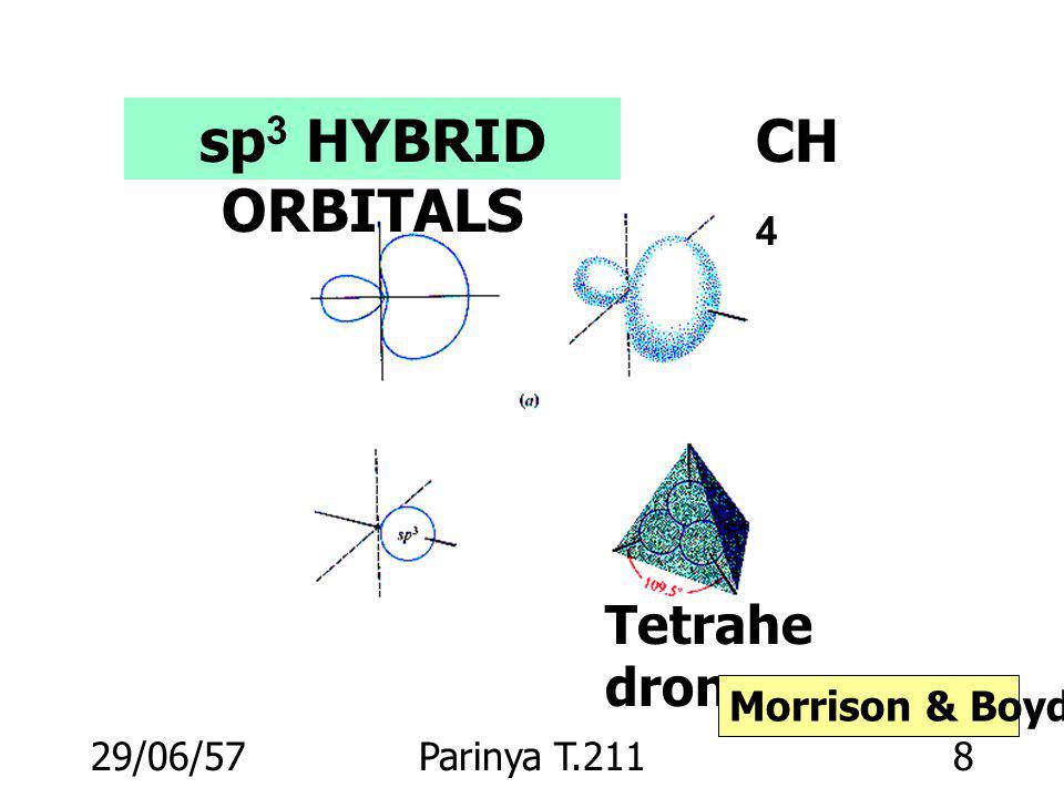 sp3 HYBRID ORBITALS CH4 Tetrahedron Morrison & Boyd p.16 03/04/60