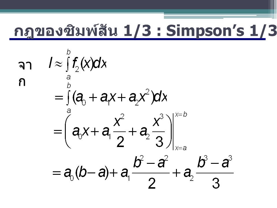 กฎของซิมพ์สัน 1/3 : Simpson’s 1/3-Rule