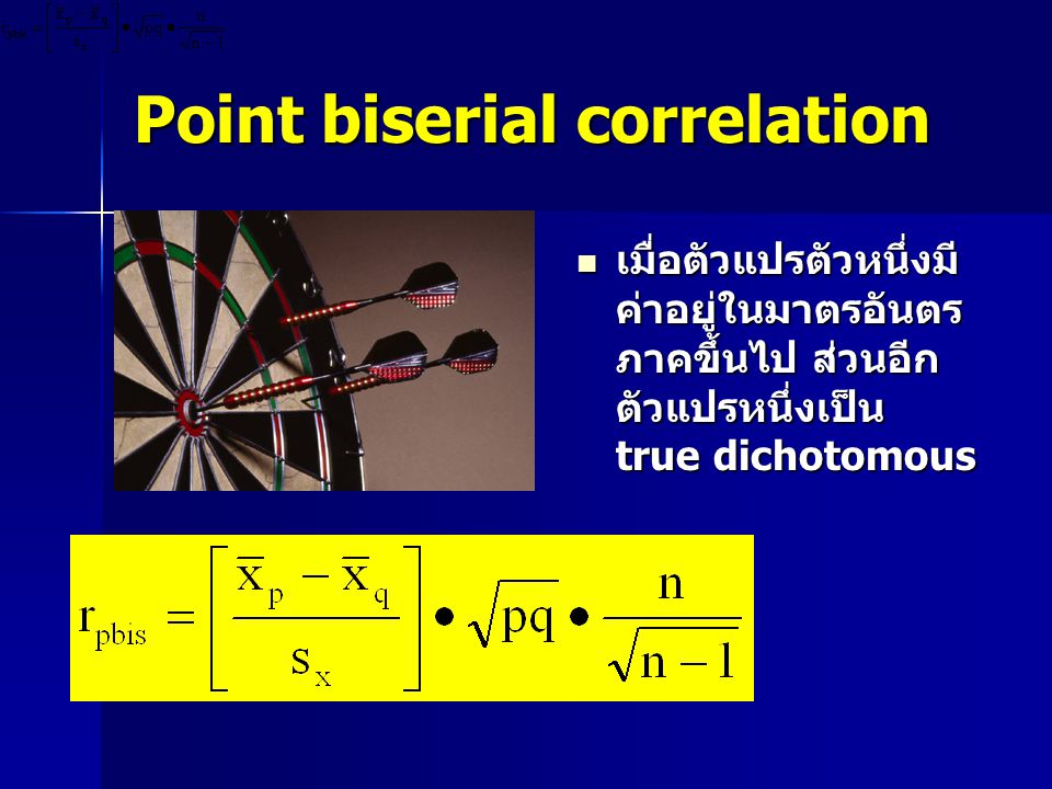 Point biserial correlation