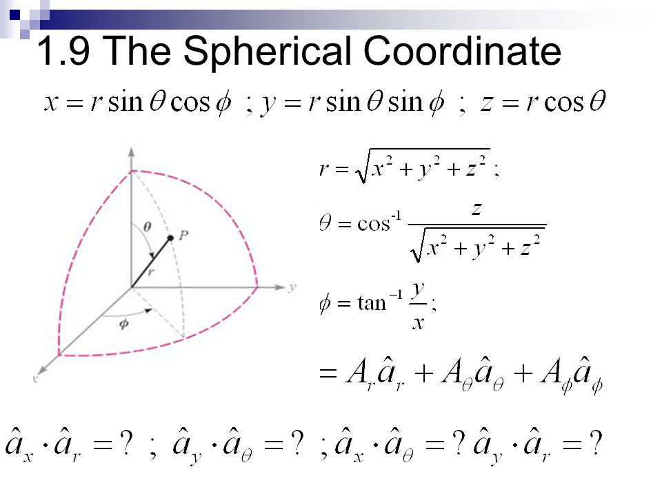 1.9 The Spherical Coordinate