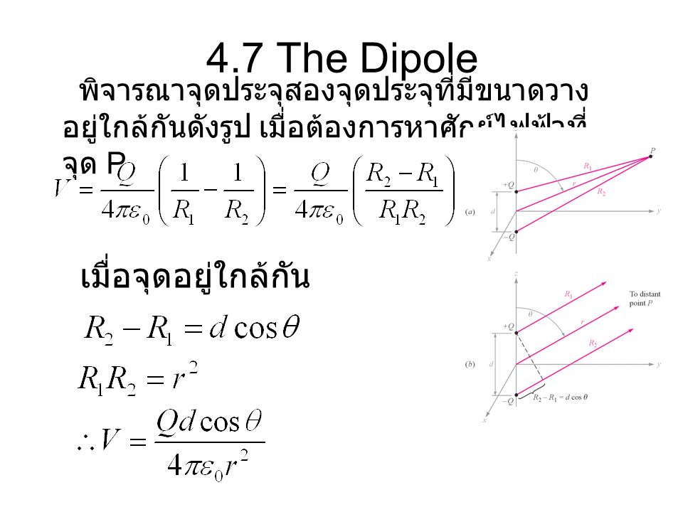 4.7 The Dipole เมื่อจุดอยู่ใกล้กัน
